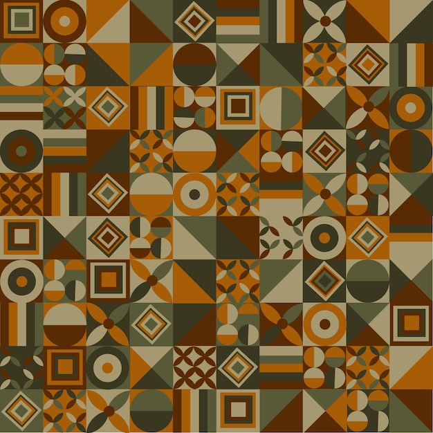 flat geometric from basic shapes with various colors
