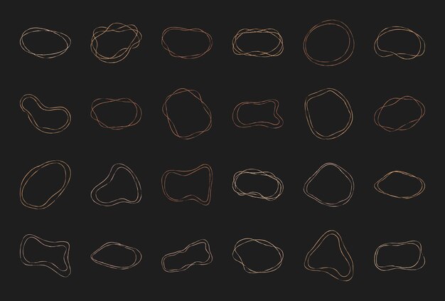 Flat geometric random circle line form collection cute organic amorphous round symbol graphic trendy