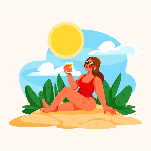 flat illustration for summer season