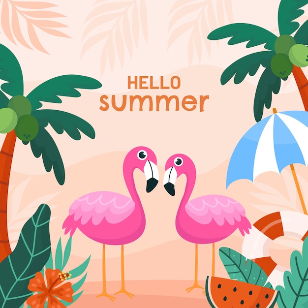 Flat illustration for summer