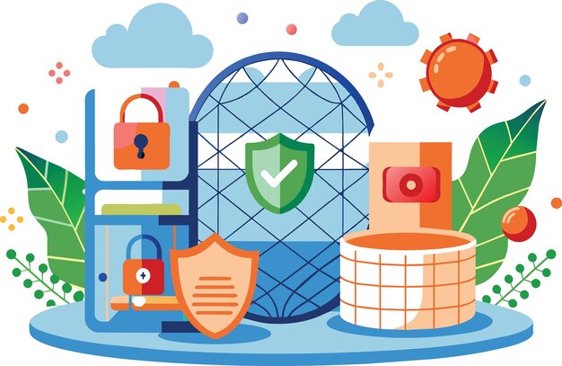 flat illustration of a backup save data vector illustration
