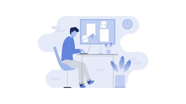 Flat illustration of Programmer