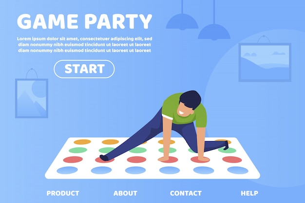 Flat is Written Game Party Advertising Banner.