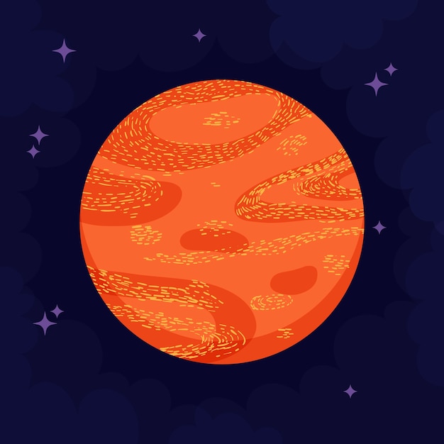 Flat mars illustration