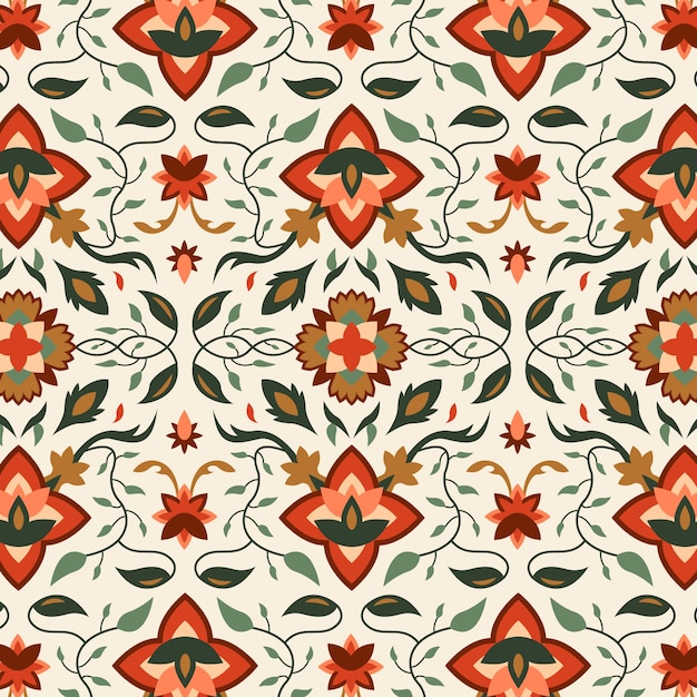Flat persian carpet pattern design