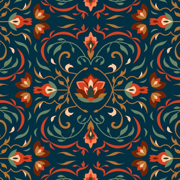 Flat persian carpet pattern design
