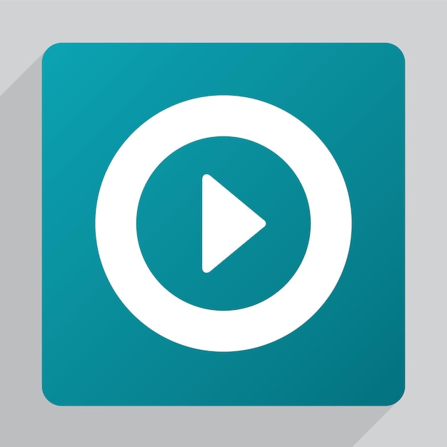 Flat play icon, white on green background