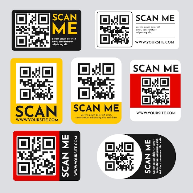 Flat qr code collection illustration