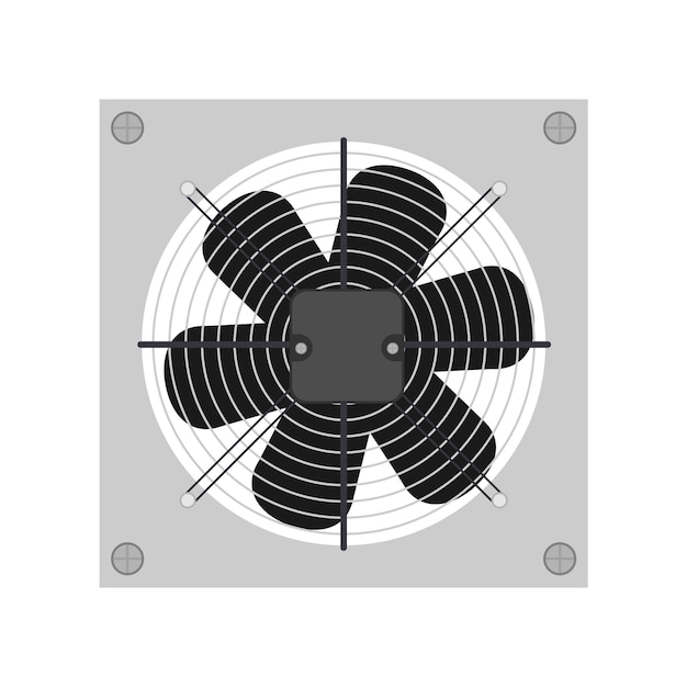 flat style exhaust fan. fan, cooler for the computer. isolated. 
