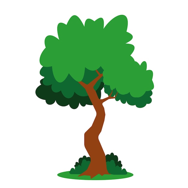 flat tree illustration design