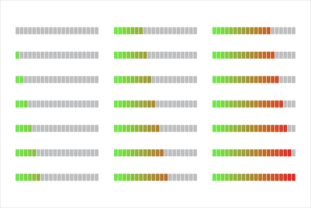 flat vector colored loading progress bars isolated on white collection