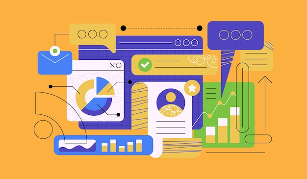 flat vector design statistical and data analysis for business finance investment concept flat vector illustration