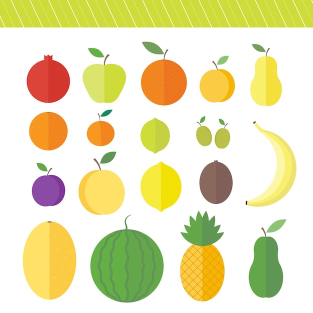 Flat vector elements for design fruits and berries
