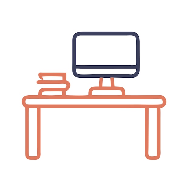 Flat Work Place Icon Transparent PNG Vector Layer Illustration
