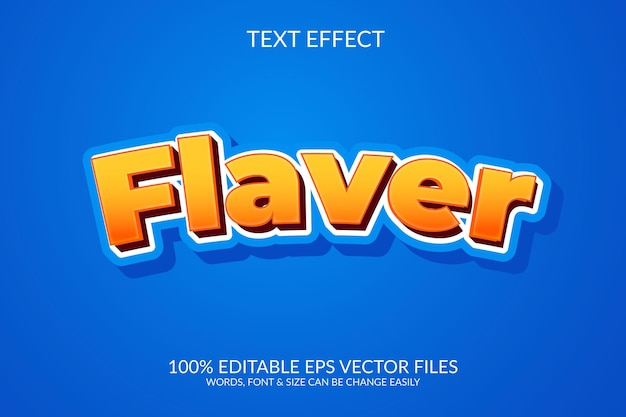 Flaver 3D Vector Fully Editable Text Effect