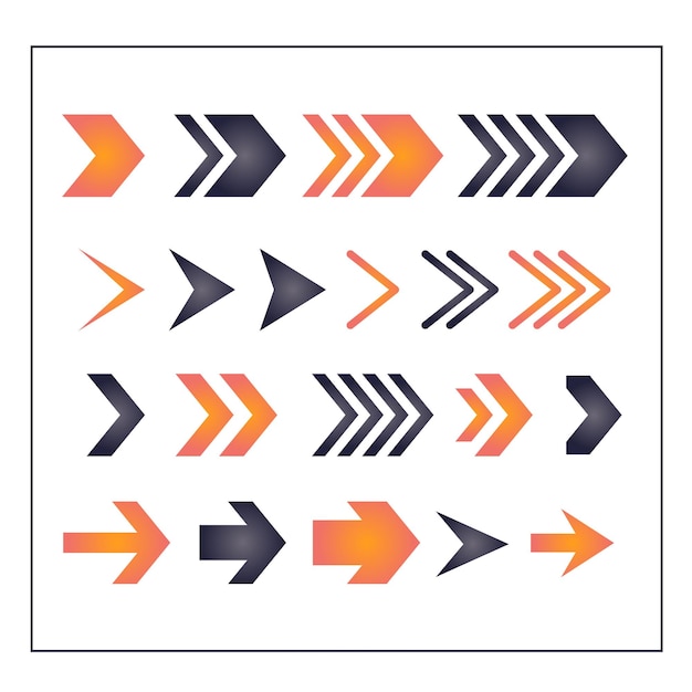flche directionnelle orange et violet vector