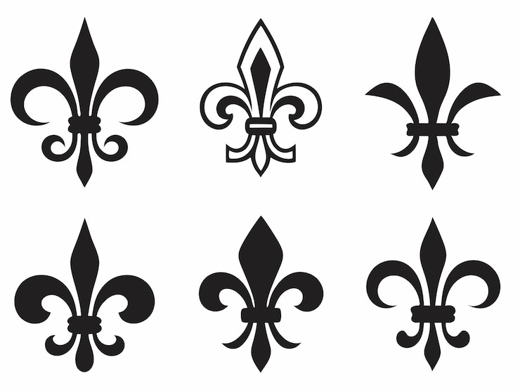 Vektor fleurdelis silhouette vector set elegant black and white decorative designs