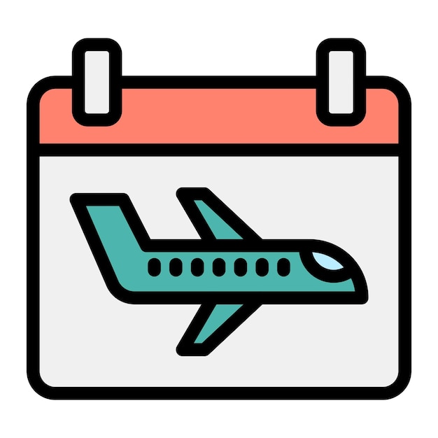 Flight calendar Vector Icon Design Illustration
