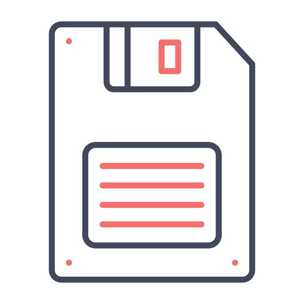 Floppy Disk Vector Illustration Style