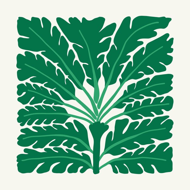 floral abstract elements tropical botanical composition modern trendy matisse minimal style