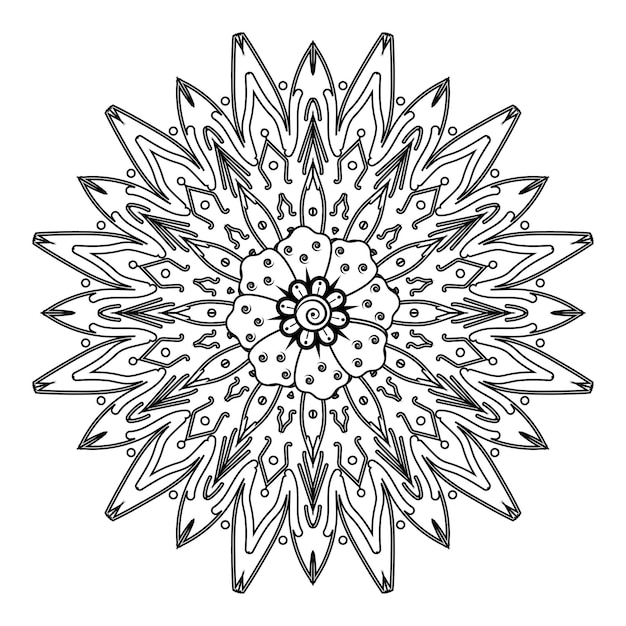 floral background with mehndi flower. decorative ornament in ethnic oriental style. coloring book.