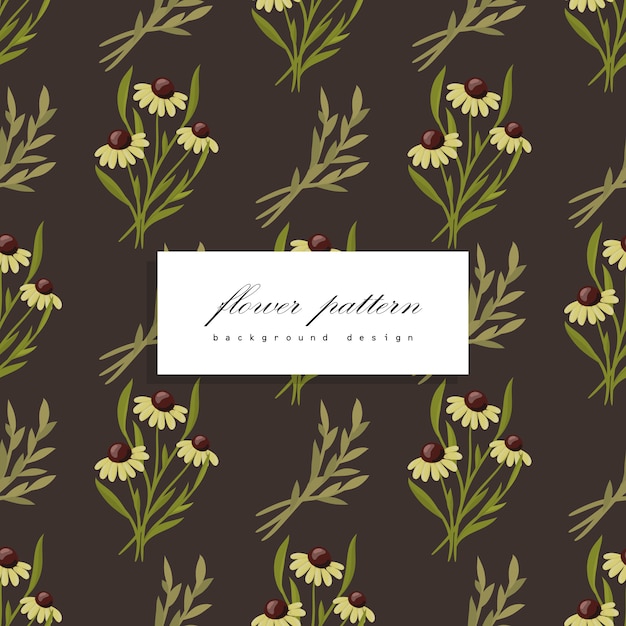 Floral bouquet vector pattern with flowers and leaves