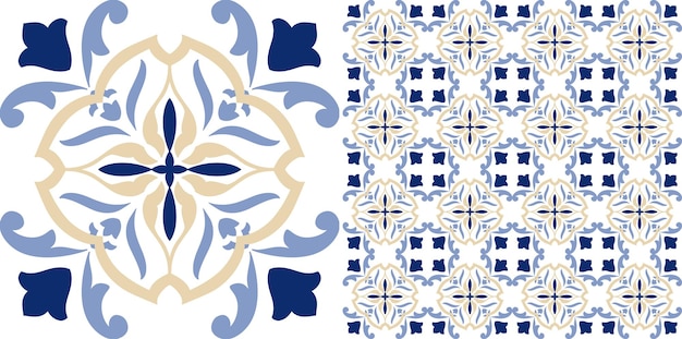 Floral decorative seamless tile pattern design