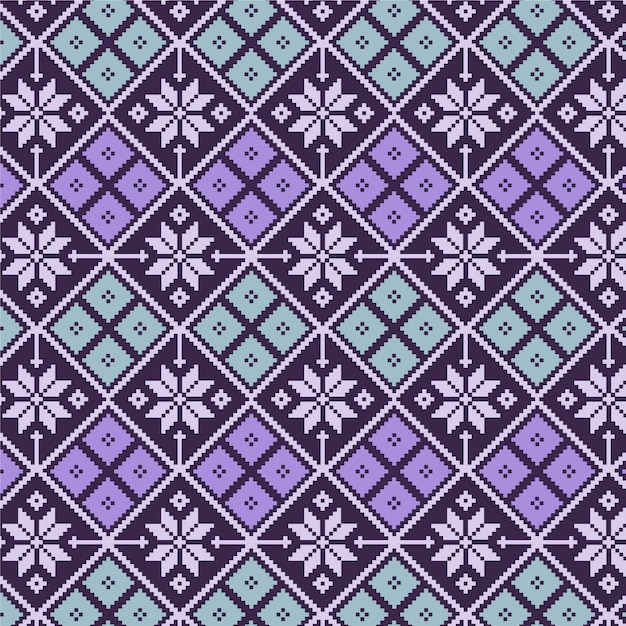 Floral diamonds songket pattern