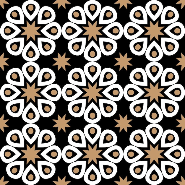 floral mosaic tile seamless pattern