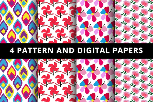 Floral Pattern and Digital Paper
Vector Floral Pattern and Digital Paper