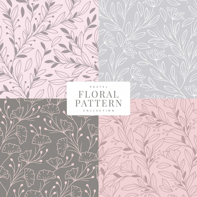 floral pattern pastel color collection template