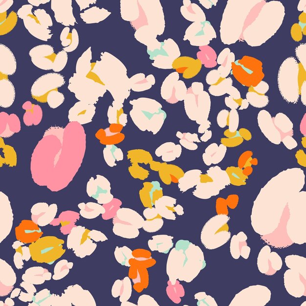 Floral seamless pattern with abstract flowers Vector purple background design print