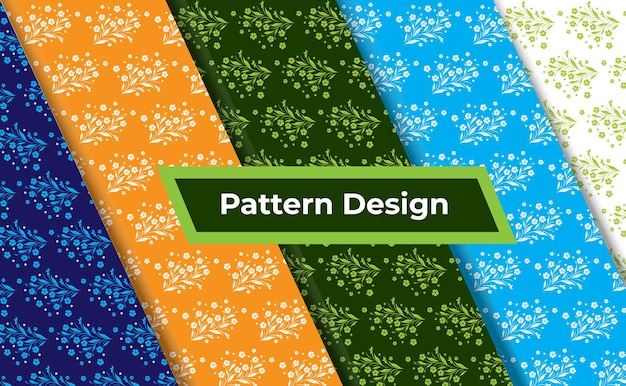 Floral set of seamless pattern design