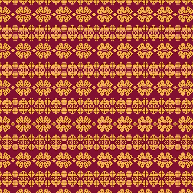 Floral Traditional Songket Background Vector
