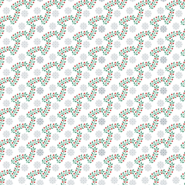Floral Winter Seamless Vector Pattern Design