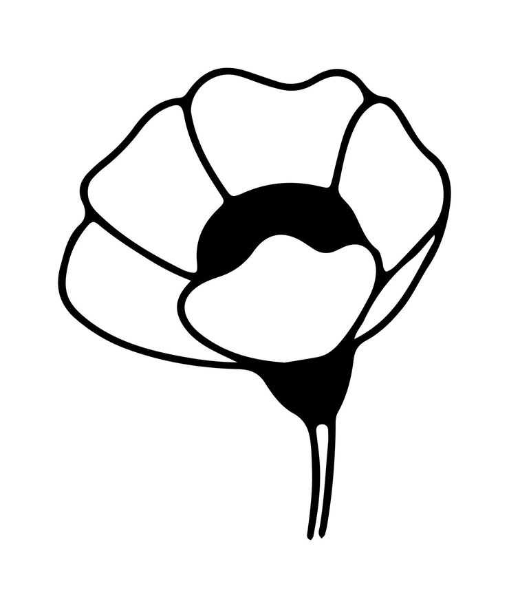 Vektör flower doodle hand drawing minimalist simple elemen