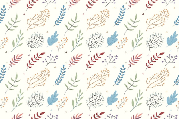 flower leaf patterns of various types pattern illustration