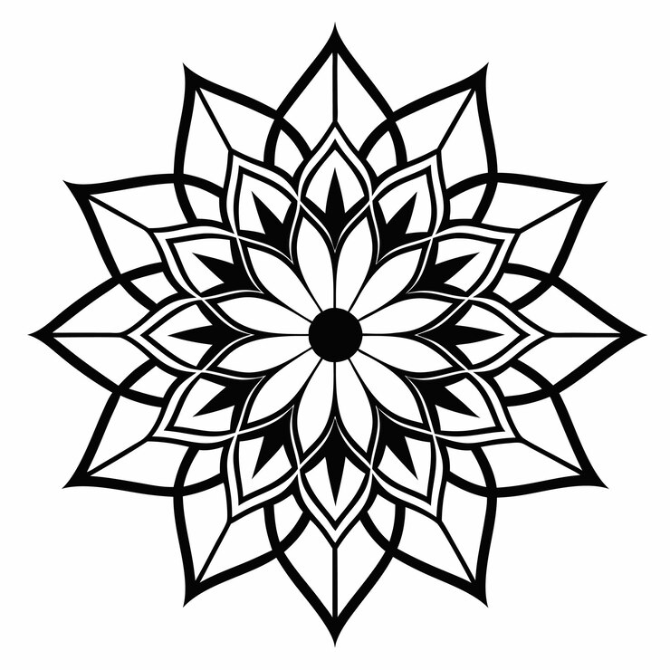 Flower mandala Design Illustration Vector style With white background coloring book mandala design