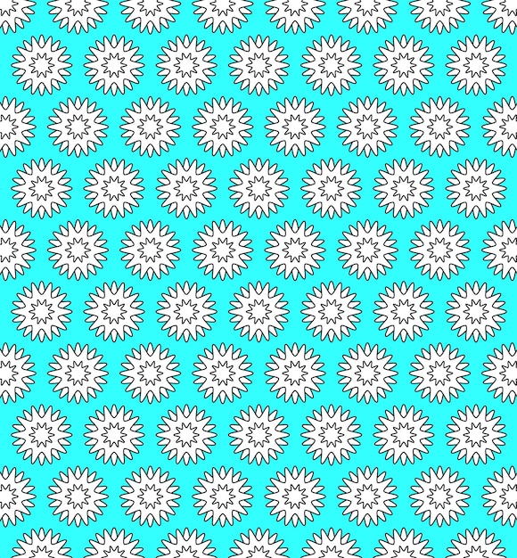 Flowers Seamless pattern Isolated vector on blue background