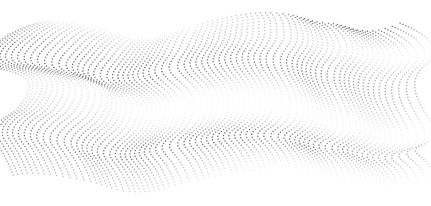 Flowing dots particles wave pattern 3D