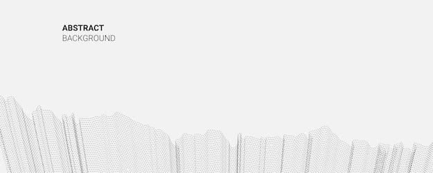 Flowing dots particles wave pattern halftone gradient curve shape isolated on white background