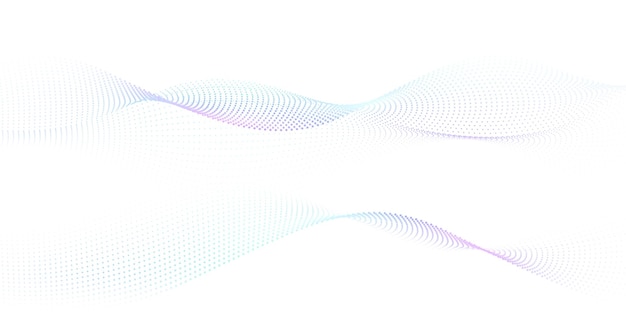 Flowing particles form waves a gradient light pattern modern technology background Vector