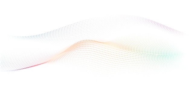 Flowing particles form waves a gradient light pattern modern technology background Vector
