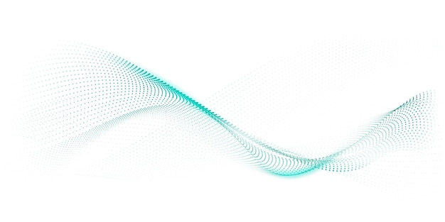 Flowing particles form waves a gradient light pattern modern technology background Vector