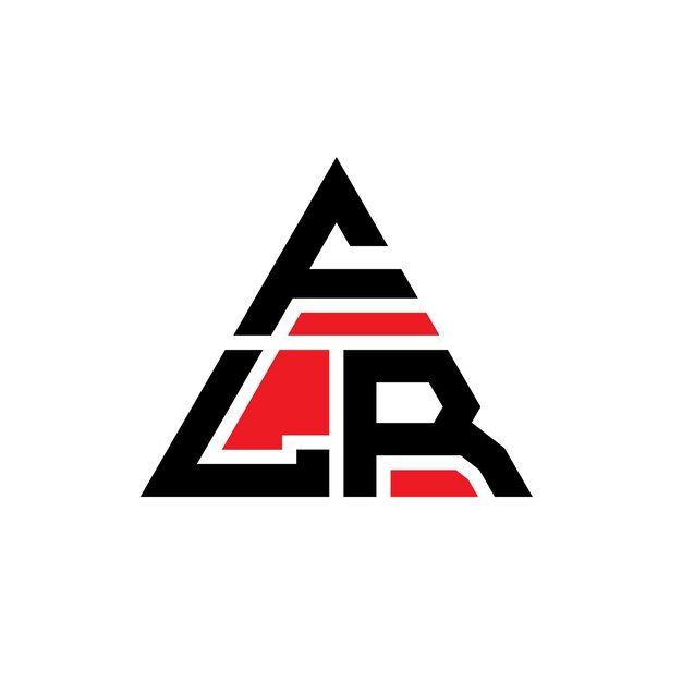FLR triangle letter logo design with triangle shape FLR triangle logo design monogram FLR triangle vector logo template with red color FLR triangular logo Simple Elegant and Luxurious Logo