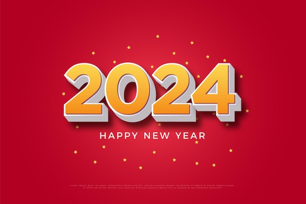 fluffy realistic 3d figures with a sprinkling of festive ornaments new year 2024