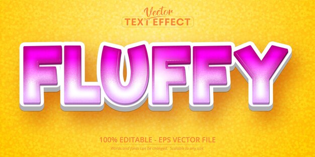 Fluffy text, cartoon style editable text effect