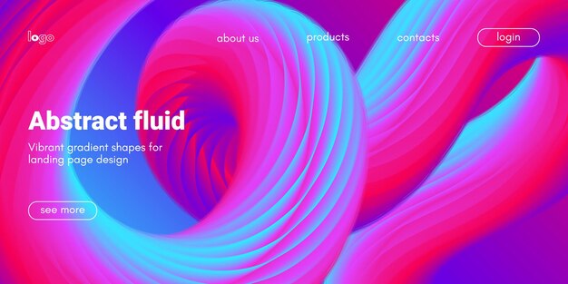 Fluid abstract background with colorful gradient liquid shape