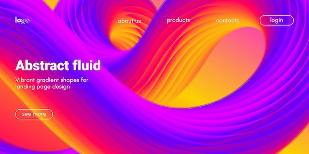 fluid abstract background with colorful gradient liquid shape