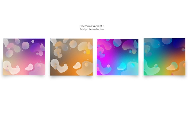 Fluid freeform gradient background set with a beautiful color combination